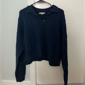 American Eagle Blue Cable Knit Sweater (M)